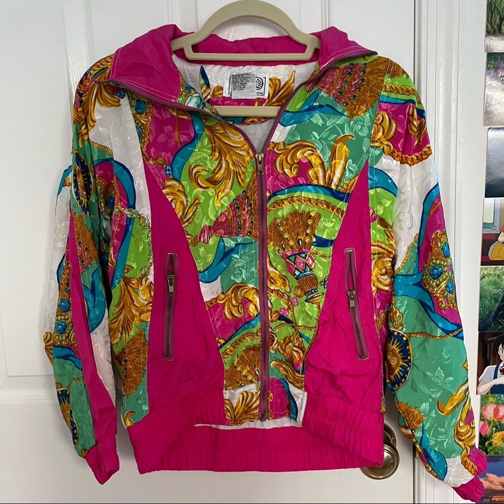 Clipper Bay 90s Vintage Printed Gym Athletic Jacket